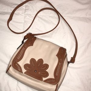 Cream vintage crossbody purse